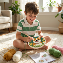 Load image into Gallery viewer, Beginner Embroidery Craft Kit with Punch Needle and Yarn