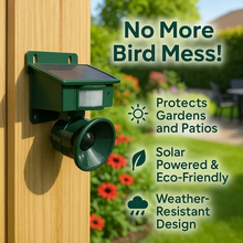 Load image into Gallery viewer, Motion Triggered Bird Repeller with Adjustable Sound for Gardens Rooftops and Farms