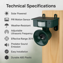 Load image into Gallery viewer, Motion Triggered Bird Repeller with Adjustable Sound for Gardens Rooftops and Farms
