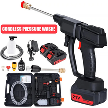Load image into Gallery viewer, Cordless Pressure Washer with Two Rechargeable Batteries Nozzles and Water Hose
