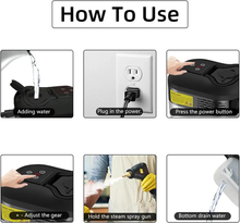 Load image into Gallery viewer, Portable 2500W Steam Cleaner with Heat Resistant Gloves and Multiple Nozzles for Home and Car