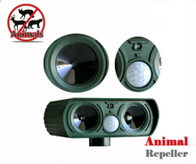 Load image into Gallery viewer, Solar Ultrasonic Animal Repeller with Motion Sensor and Flashing LED Lights