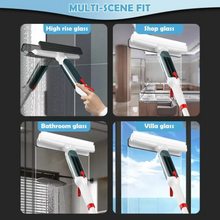 Load image into Gallery viewer, Telescopic Window Cleaner with Spray Tank, Squeegee, and Microfiber Pad in Two Lengths