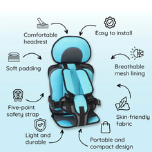 Load image into Gallery viewer, Child Car Seat Cushion with Five Point Harness and Breathable Mesh, Adjustable