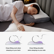 Load image into Gallery viewer, Contoured Neck Support Pillow with Dual Height Zones and Side Sleeper Ear Recess