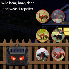 Load image into Gallery viewer, Solar Ultrasonic Animal Repeller Set of 2 with Flashing LED Lights for Yard and Garden