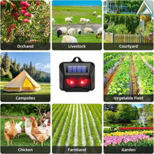 Load image into Gallery viewer, Solar Ultrasonic Animal Repeller Set of 2 with Flashing LED Lights for Yard and Garden
