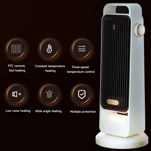 Load image into Gallery viewer, Compact Vertical Oscillating Ceramic Heater with Safety Protection for Home or Office
