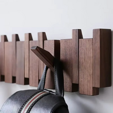 Load image into Gallery viewer, Wall Mounted Black Walnut Coat Rack Solid Wood Entrance Door Hanger