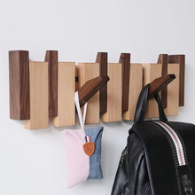 Load image into Gallery viewer, Wall Mounted Black Walnut Coat Rack Solid Wood Entrance Door Hanger