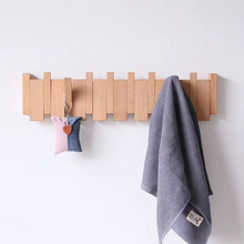 Load image into Gallery viewer, Wall Mounted Black Walnut Coat Rack Solid Wood Entrance Door Hanger