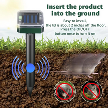 Load image into Gallery viewer, Solar Powered Ultrasonic Mole and Pest Repeller for Garden and Yard