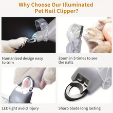Load image into Gallery viewer, LED Light Pet Nail Clippers with Built-In Magnifier for Dogs, Cats