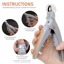 Load image into Gallery viewer, LED Light Pet Nail Clippers with Built-In Magnifier for Dogs, Cats