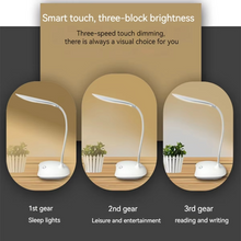 Load image into Gallery viewer, LED Reading Desk Lamp with Touch Dimming & Eye Protection