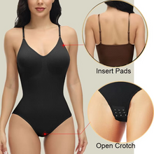 Load image into Gallery viewer, V Neck Spaghetti Strap Compression Bodysuit Shapewear