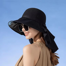 Load image into Gallery viewer, Summer Bucket Hat for Women with Detachable Shawl, Lightweight Mesh Sun Hat for Face and Neck Protection