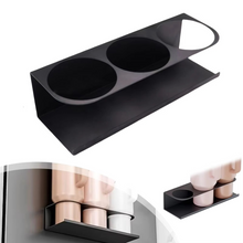 Load image into Gallery viewer, Magnetic Water Bottle and Mug Organizer for Refrigerator and Metal Surfaces Space Saving 8 lb Load Capacity