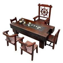 Load image into Gallery viewer, Reclaimed Boat Wood Tea Table and Chair Set for Home or Office