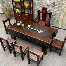 Load image into Gallery viewer, Reclaimed Boat Wood Tea Table and Chair Set for Home or Office