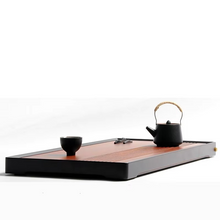 Load image into Gallery viewer, Large Rectangular Bamboo Tea Tray with Drainage and Hidden Water Storage