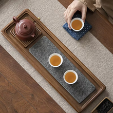 Load image into Gallery viewer, Solid Wood Tea Tray, Rectangular Bamboo Drainage Tea Table for Gongfu Brewing