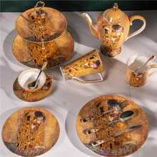 Load image into Gallery viewer, Luxury Bone China Coffee and Tea Set with The Kiss Art Design