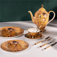 Load image into Gallery viewer, Luxury Bone China Coffee and Tea Set with The Kiss Art Design