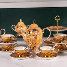 Load image into Gallery viewer, Luxury Bone China Coffee and Tea Set with The Kiss Art Design