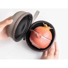 Load image into Gallery viewer, Portable Ceramic Pomegranate Travel Tea Set with Teapot and Three Mini Cups