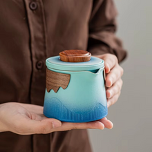 Load image into Gallery viewer, Portable Gradient Travel Tea Set with One Pot and Three Cups