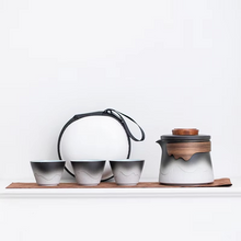 Load image into Gallery viewer, Portable Gradient Travel Tea Set with One Pot and Three Cups