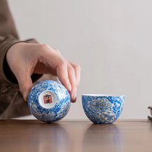 Load image into Gallery viewer, Portable Enamel Travel Tea Set with Teapot and Three Cups