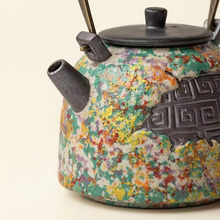 Load image into Gallery viewer, Rock Painting Paper Pattern Zen Teapot with Rattan Handle, 6.6 fl oz