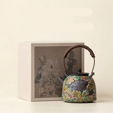 Load image into Gallery viewer, Rock Painting Paper Pattern Zen Teapot with Rattan Handle, 6.6 fl oz