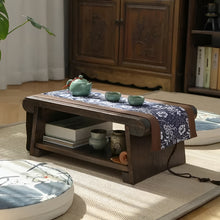 Load image into Gallery viewer, Foldable Paulownia Wood Coffee Table, Japanese Tatami Style Desk with Rice Window Pattern