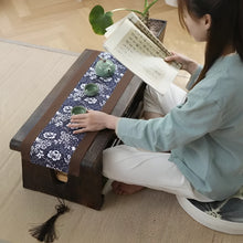 Load image into Gallery viewer, Foldable Paulownia Wood Coffee Table, Japanese Tatami Style Desk with Rice Window Pattern