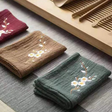 Load image into Gallery viewer, Premium Cotton and Linen Tea Towel with Embroidered Finish