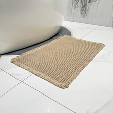 Load image into Gallery viewer, Linen Woven Bath Mat Quick Dry Super Absorbent Waffle Floor Mat