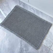 Load image into Gallery viewer, Linen Woven Bath Mat Quick Dry Super Absorbent Waffle Floor Mat