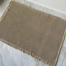 Load image into Gallery viewer, Linen Woven Bath Mat Quick Dry Super Absorbent Waffle Floor Mat
