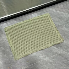 Load image into Gallery viewer, Linen Woven Bath Mat Quick Dry Super Absorbent Waffle Floor Mat