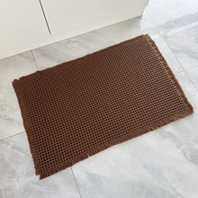 Load image into Gallery viewer, Linen Woven Bath Mat Quick Dry Super Absorbent Waffle Floor Mat