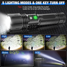 Load image into Gallery viewer, Tactical Flashlight with 100,000 Lumens and 5 Lighting Modes, LCD Battery Display