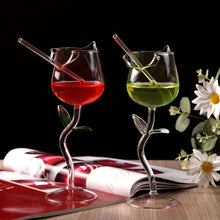 Load image into Gallery viewer, 2Pcs Rose Shaped Wine Glass