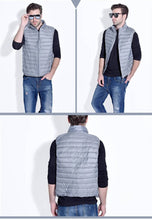 Load image into Gallery viewer, Down Vest with Full Zip Closure and Stand Up Collar for Men