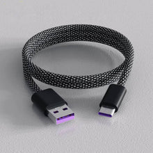 Load image into Gallery viewer, Self Coiling Magnetic Charging Cable with Interchangeable Tips and Braided Protection