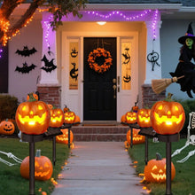 Load image into Gallery viewer, Solar Pumpkin Pathway Lights with Warm White LED and Automatic Dusk Sensor