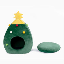 Load image into Gallery viewer, Christmas Tree Cat Bed – Cozy Heated Cat Tent for the Holidays