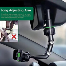 Load image into Gallery viewer, Rearview Mirror Phone Holder with 360 Degree Rotation and Silicone Grip for 4 to 6.5in Phones